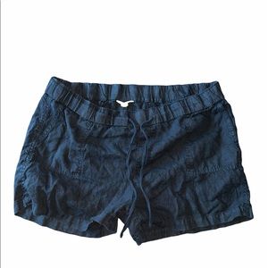 Black Linen Shorts